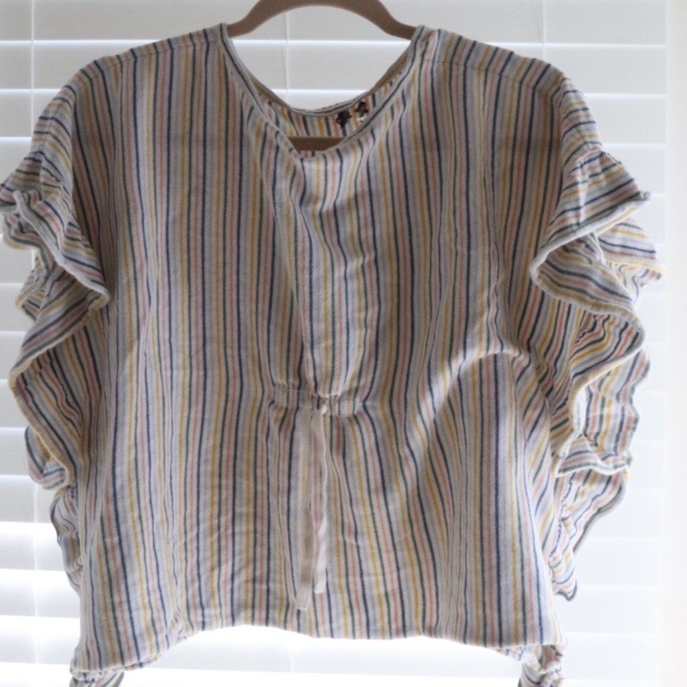 Nordstrom Boutique Rainbow Striped Kids Girls One Size Top